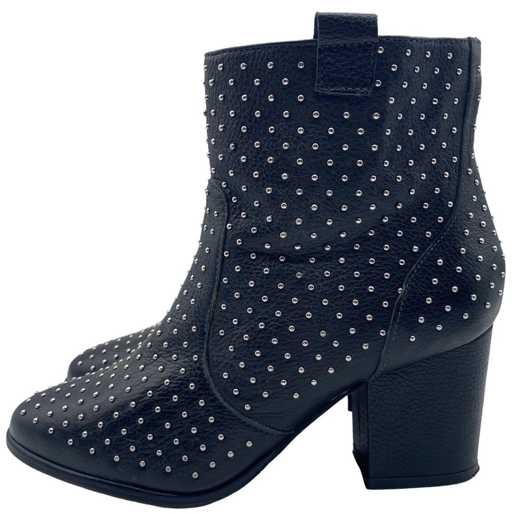 Rebecca Minkoff Women's Boots Black Leather Studded Ankle Heeled Designer Size 6 - Picture 2 of 12
